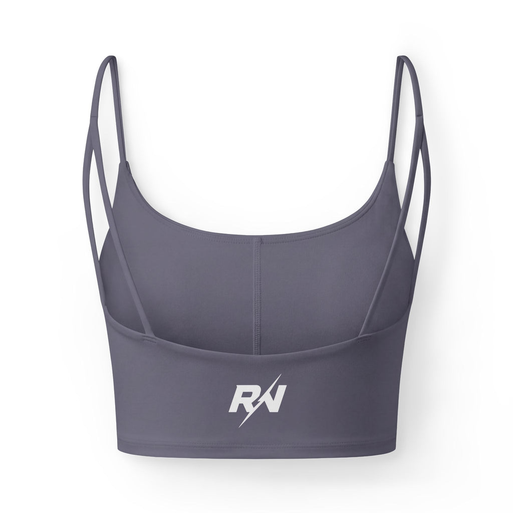 Women's Luxe Bra — Sleek Black Crop Bralette with Minimal RN Logo