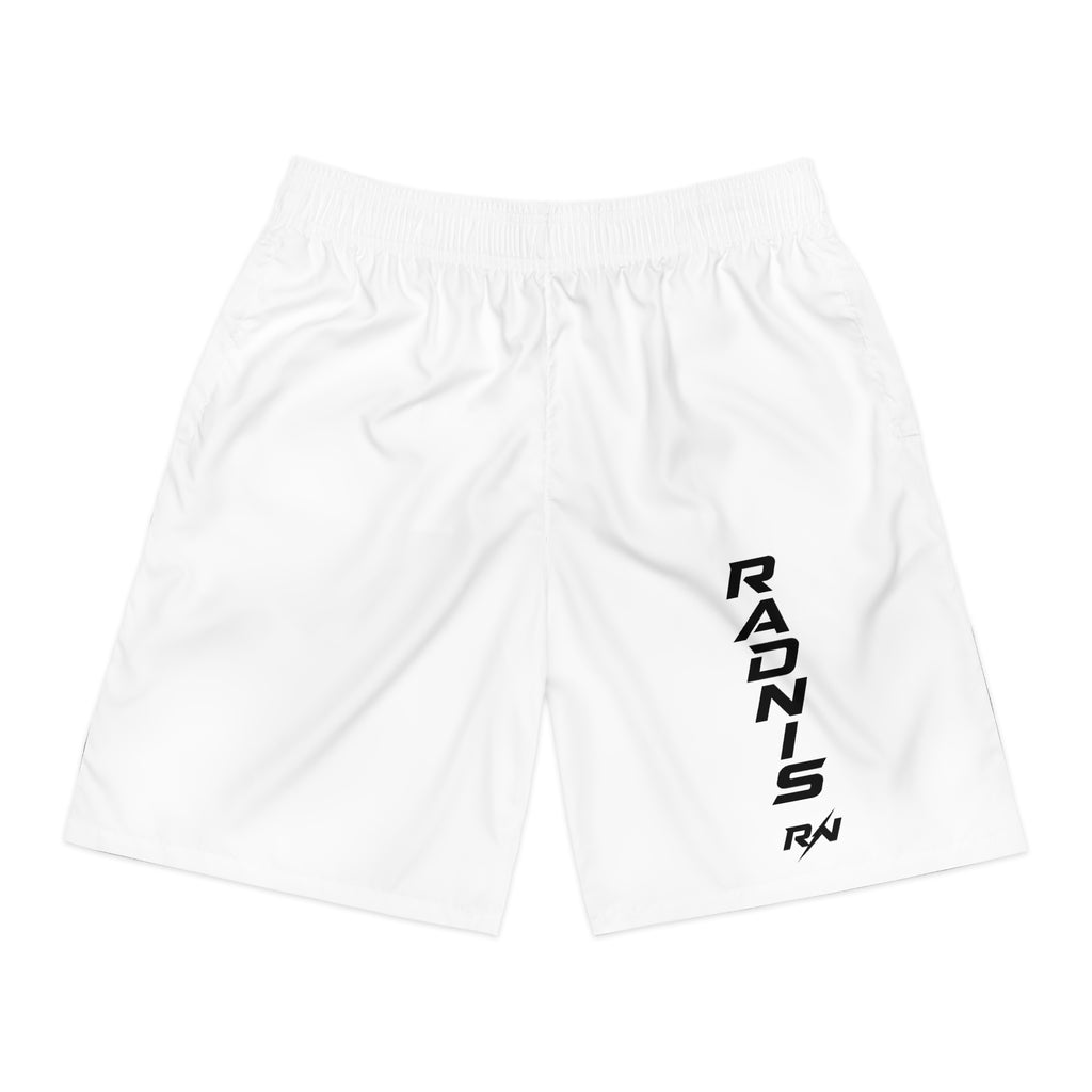 RADNIS Men's Athletic Jogger Shorts — Vertical 'RADNIS' Graphic