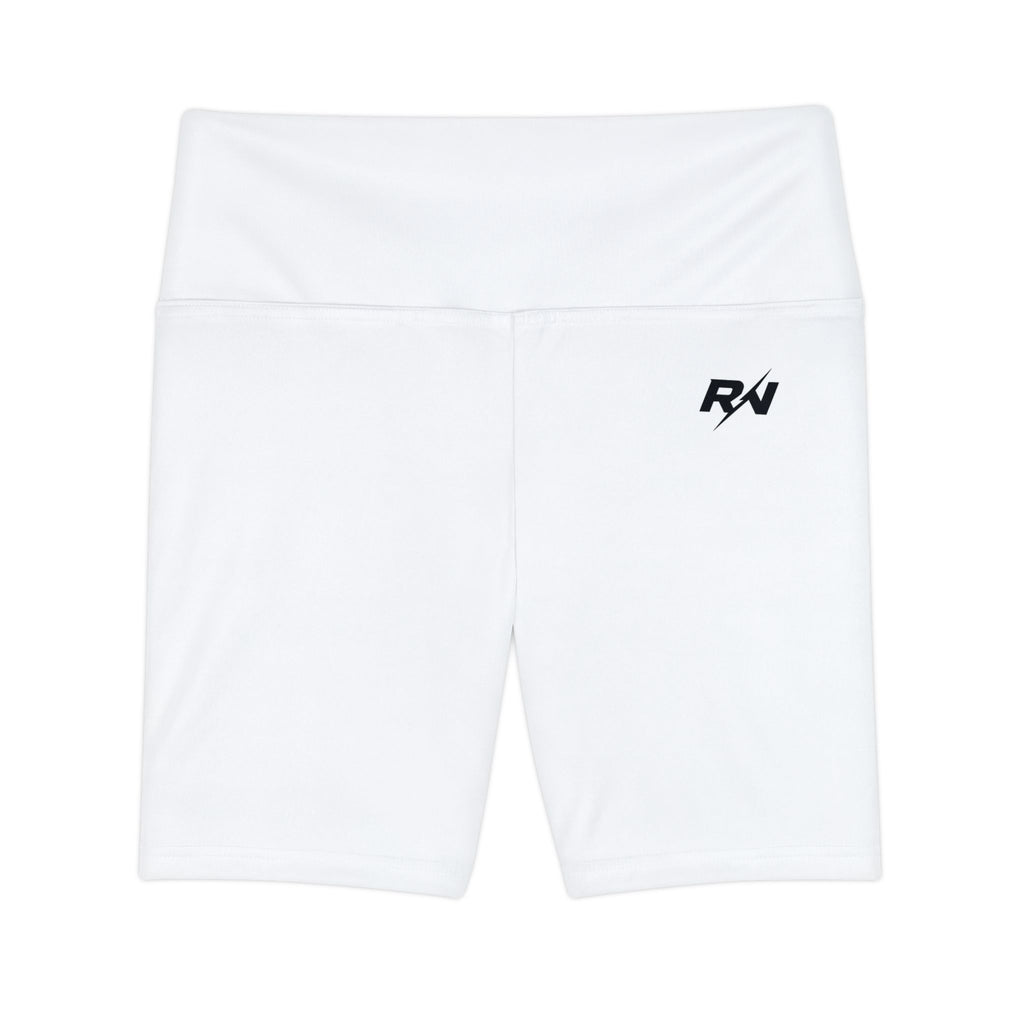 RADNIS White High-Waist Women's Workout Shorts