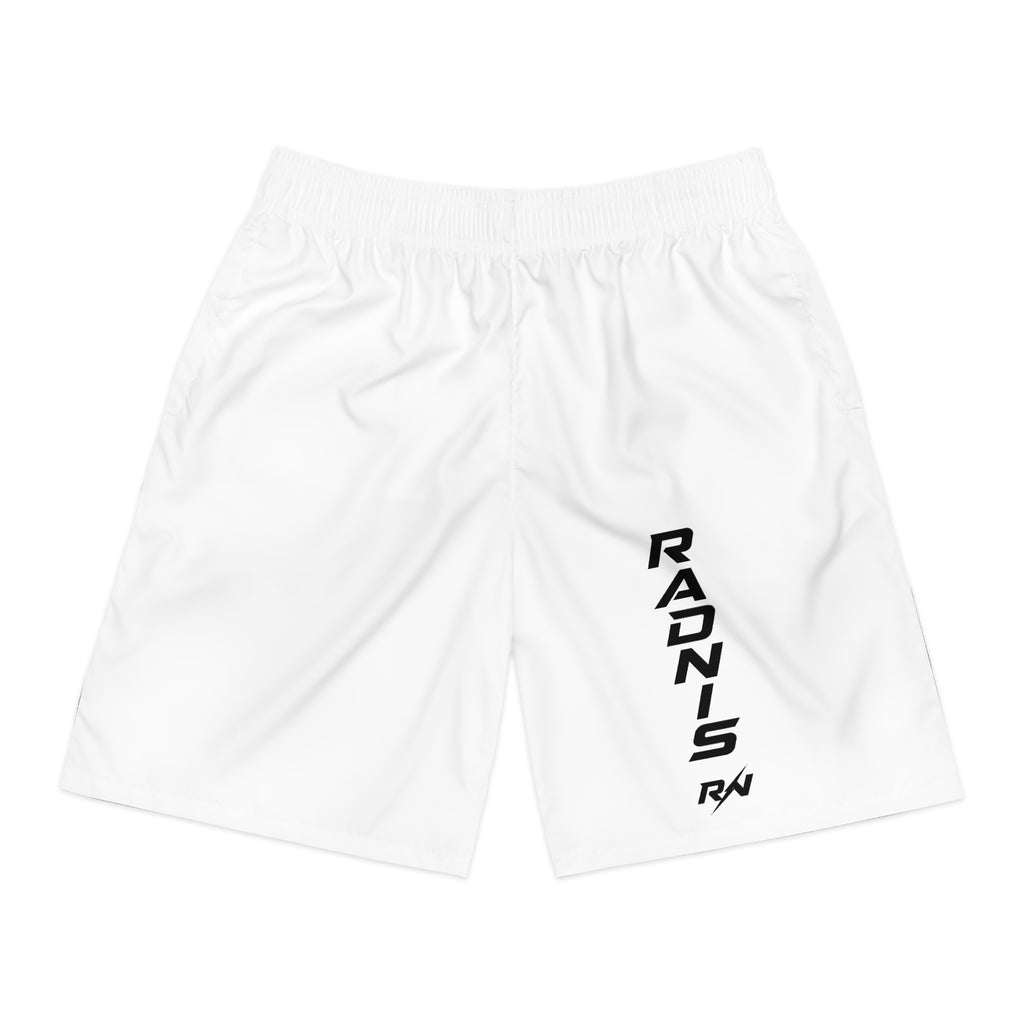 Men's Athletic Jogger Shorts — Vertical 'RADNIS' Graphic