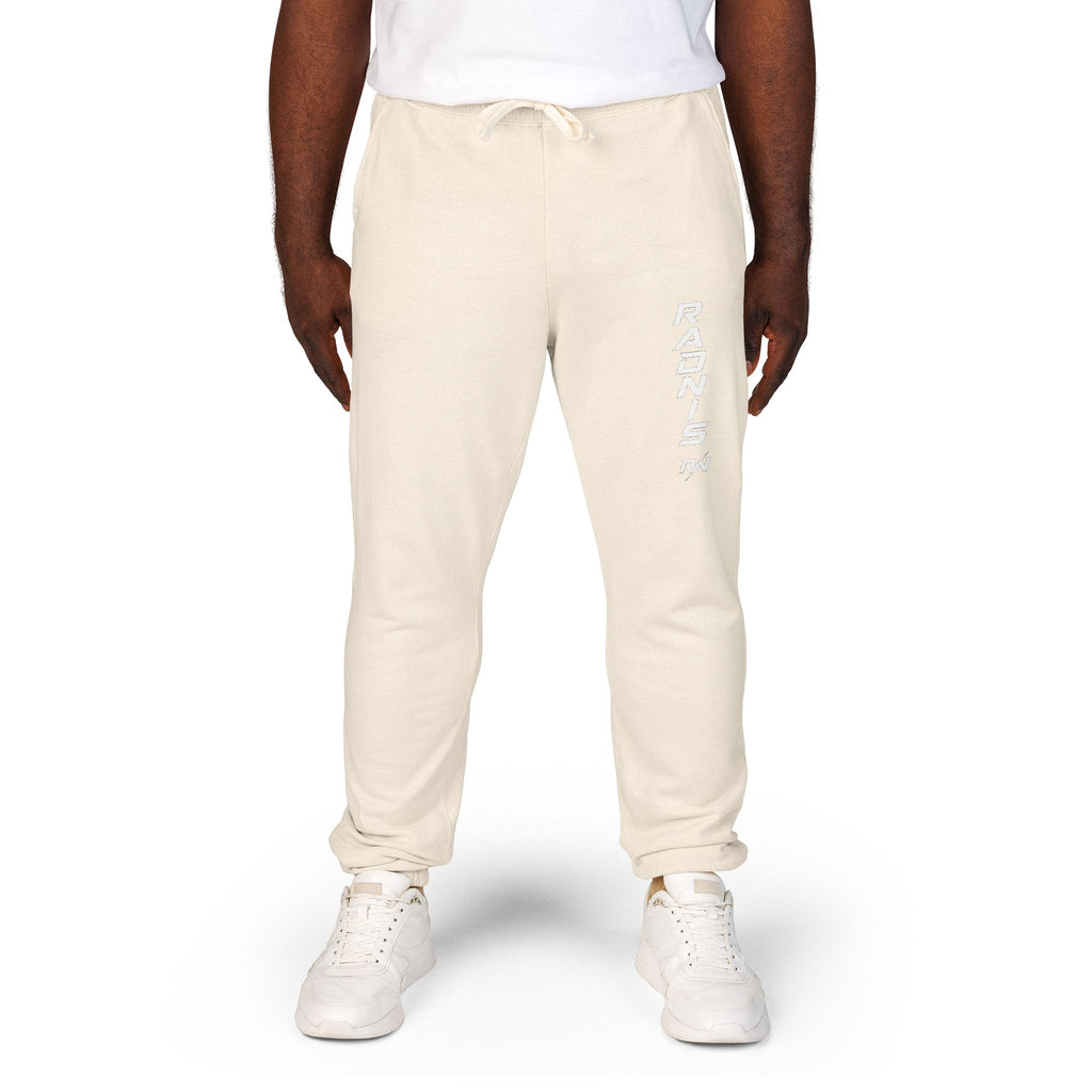 RADNIS Unisex Garment-Dyed Fleece Sweatpants — Vertical 'Ramen' Graphic Joggers
