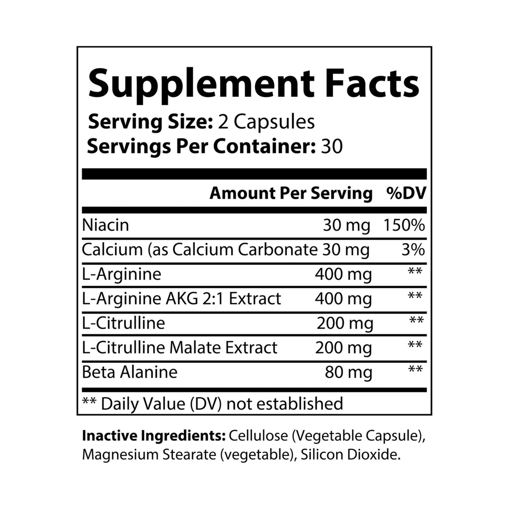 RADNIS L-Arginine - Nitric Oxide & Performance Support (60 Capsules)