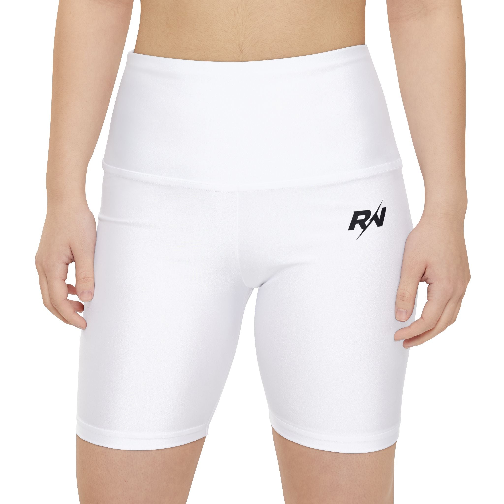 RADNIS White High-Waist Women's Workout Shorts