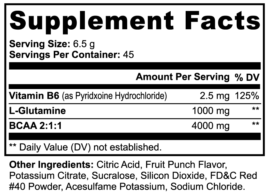 RADNIS BCAA Shock Powder (Fruit Punch)