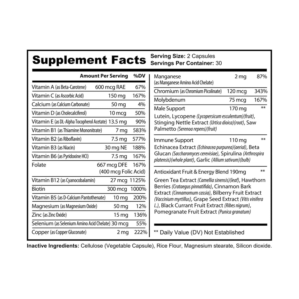 RADVIS Multivitamin for Men Supplement (60 Capsules)