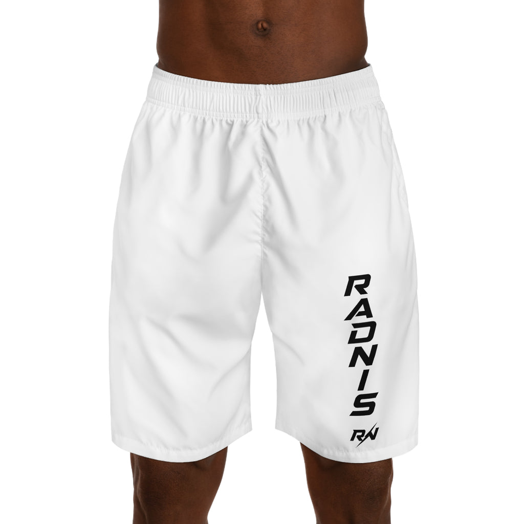 RADNIS Men's Athletic Jogger Shorts — Vertical 'RADNIS' Graphic