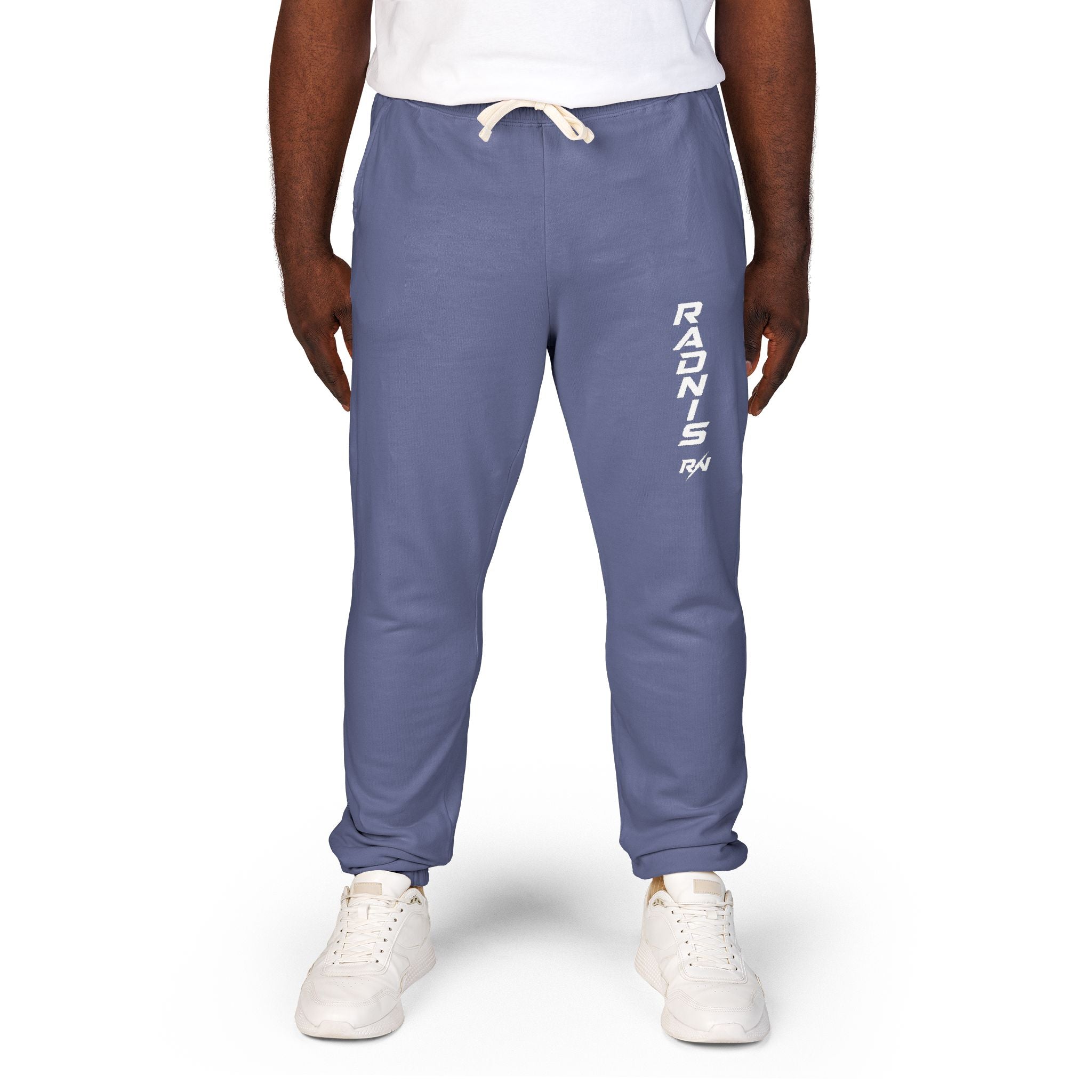 RADNIS Unisex Garment-Dyed Fleece Sweatpants — Vertical 'Ramen' Graphic Joggers