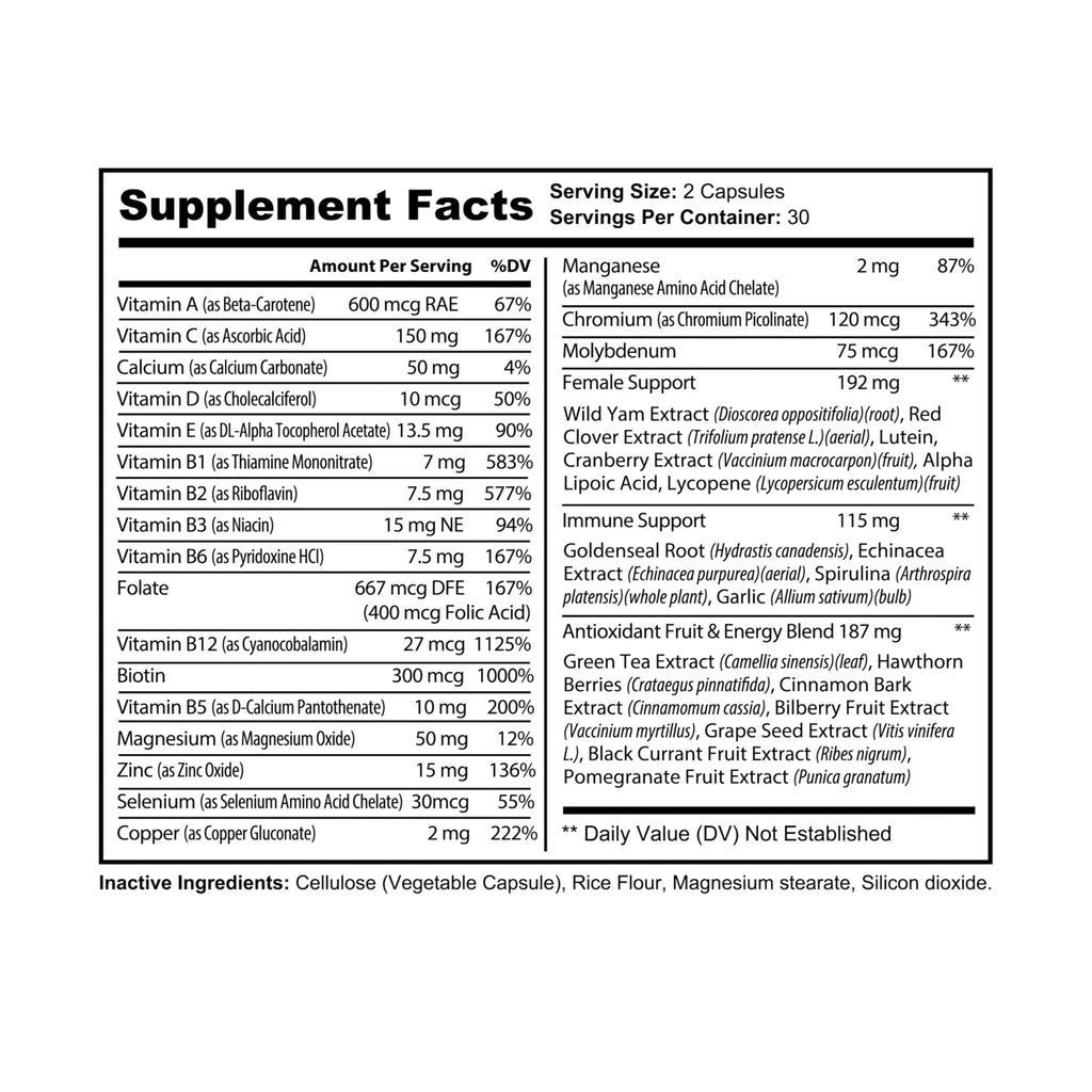 RADNIS Multivitamin for Women Supplement (60 Capsules)