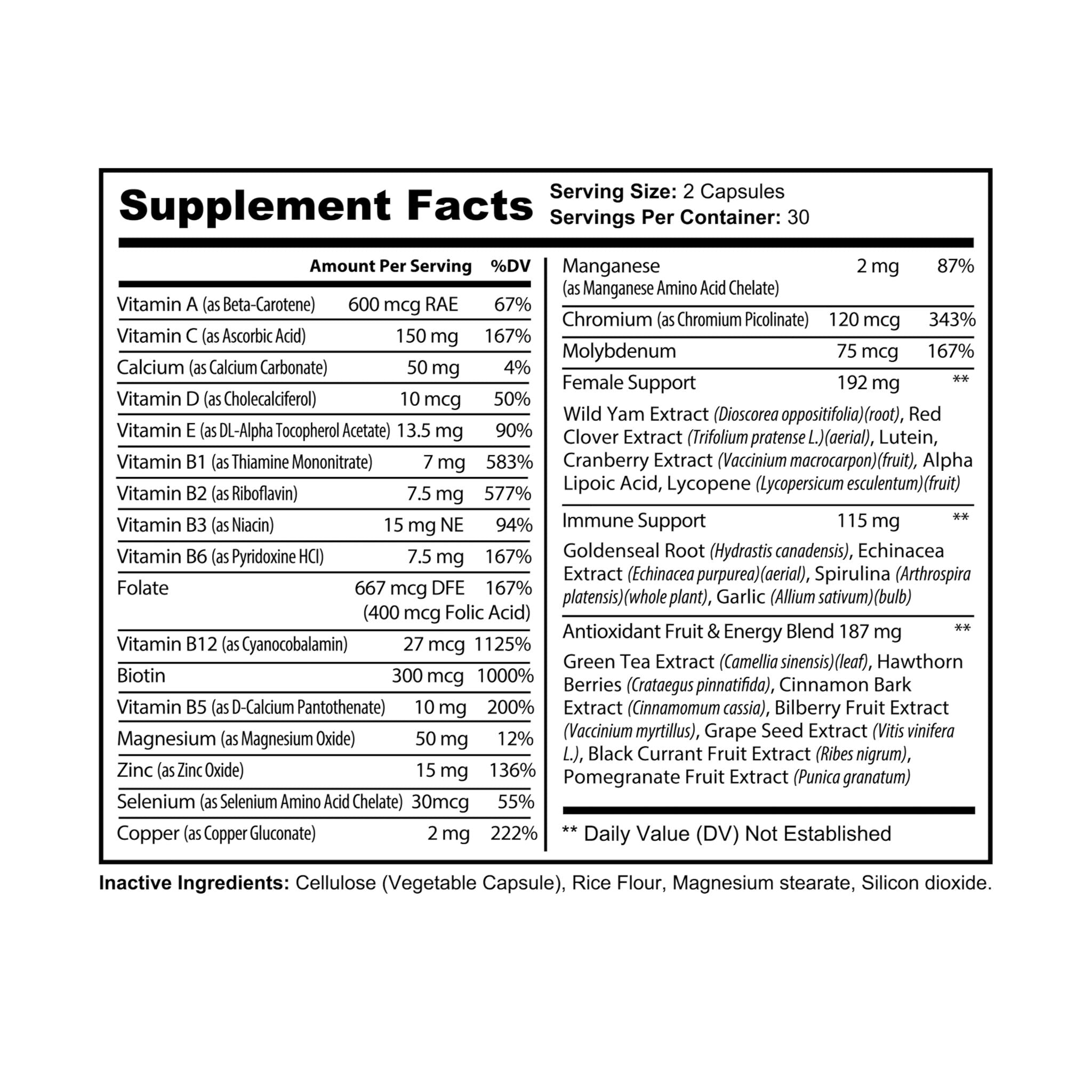 RADNIS Multivitamin for Women Supplement (60 Capsules)