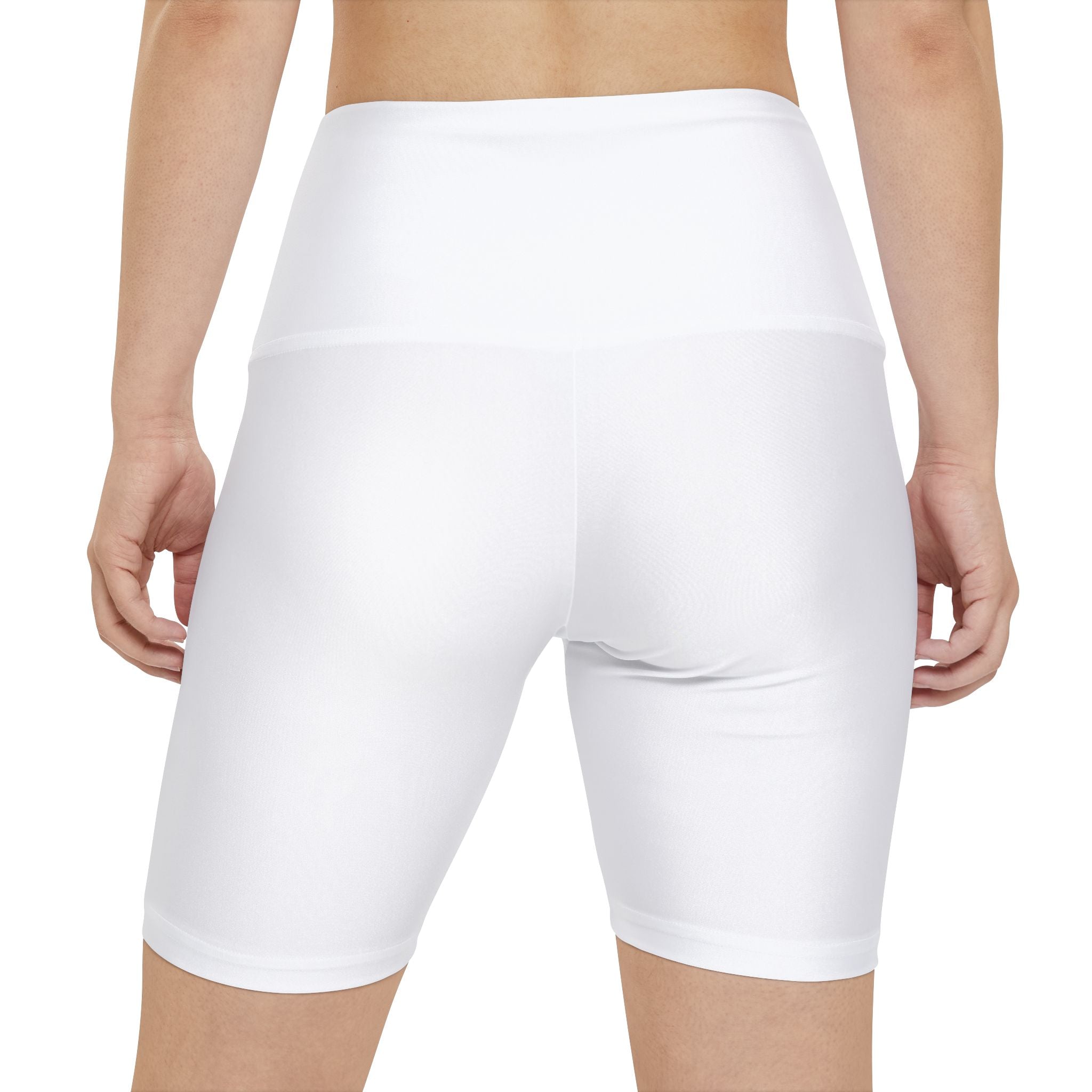 RADNIS White High-Waist Women's Workout Shorts