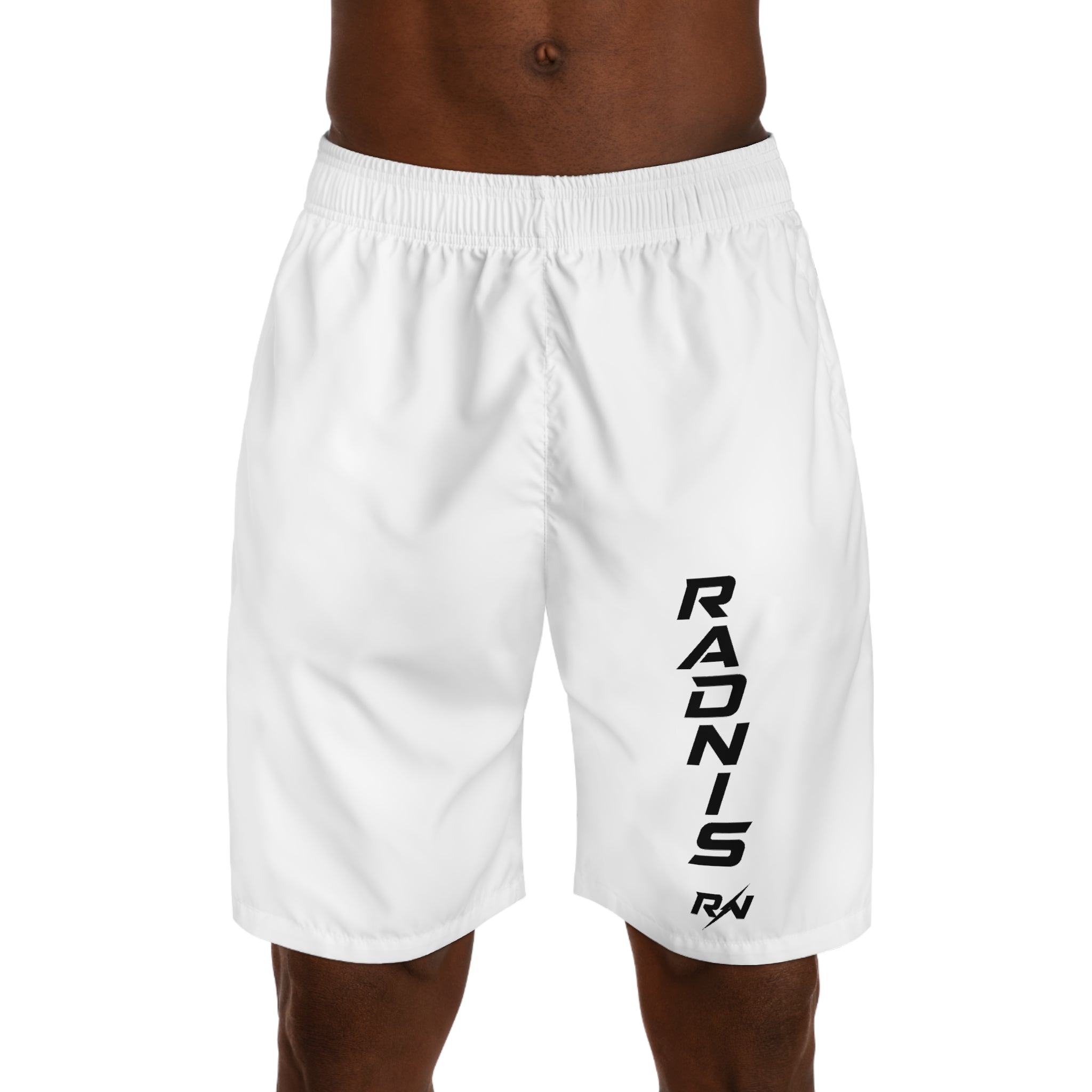 Men's Athletic Jogger Shorts — Vertical 'RADNIS' Graphic