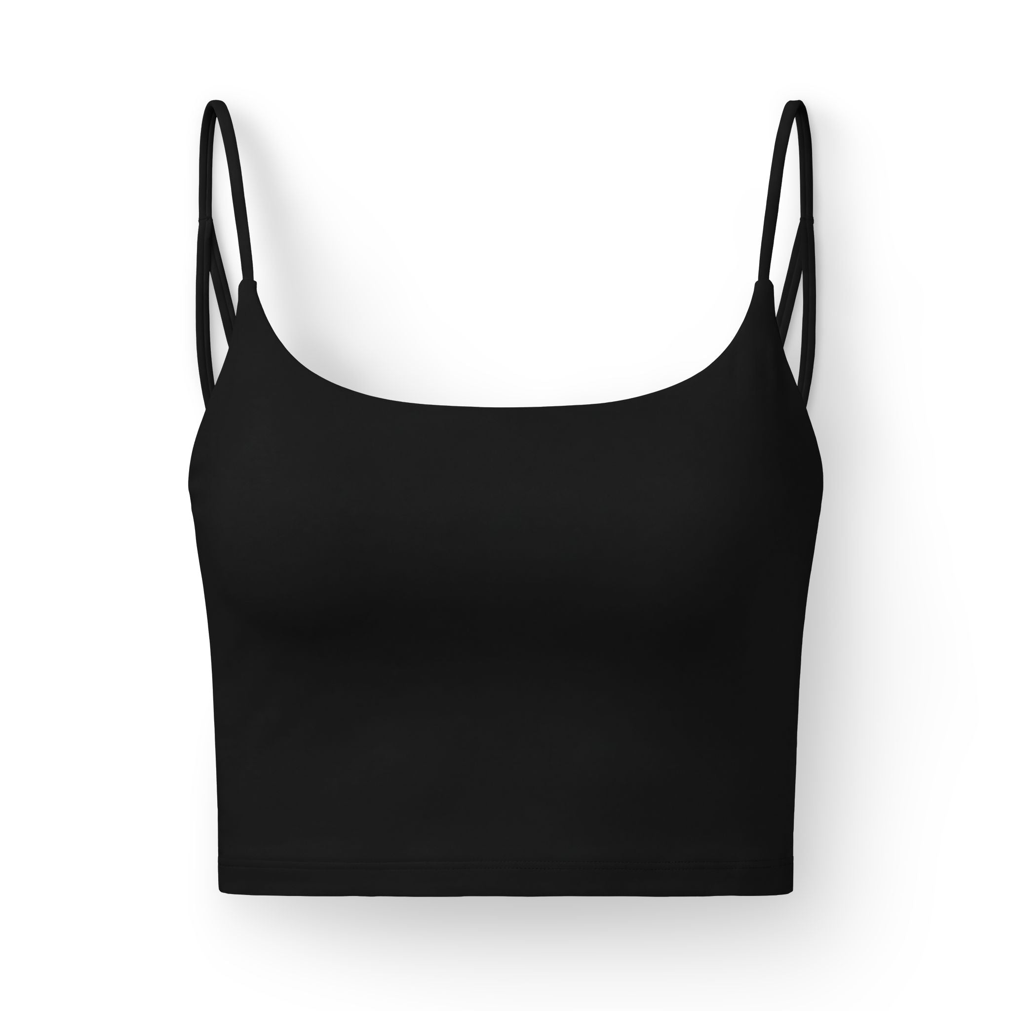 Women's Luxe Bra — Sleek Black Crop Bralette with Minimal RN Logo