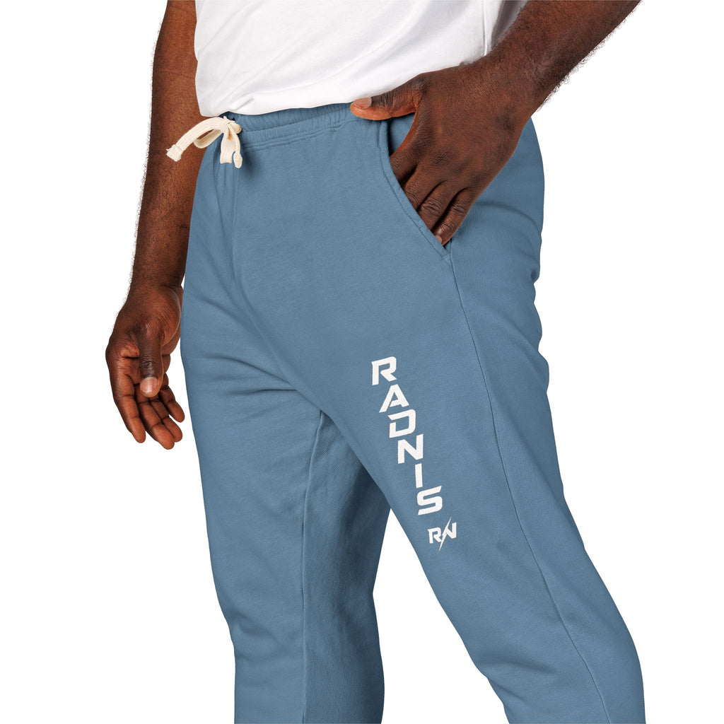 RADNIS Unisex Garment-Dyed Fleece Sweatpants — Vertical 'Ramen' Graphic Joggers